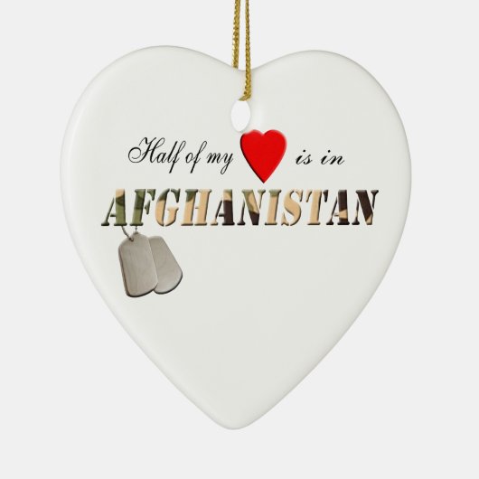 私のハートの半分はアフガニスタンのオーナメントにあります セラミックオーナメント (右)