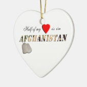私のハートの半分はアフガニスタンのオーナメントにあります セラミックオーナメント (左)