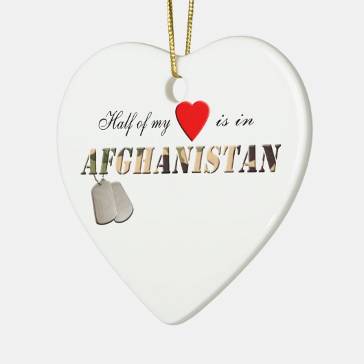 私のハートの半分はアフガニスタンのオーナメントにあります セラミックオーナメント (左)
