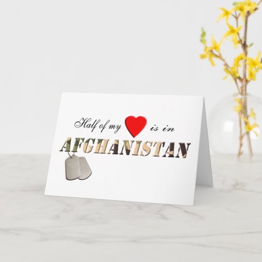 私のハートの半分はアフガニスタンカードにあります カード (黄色い花)