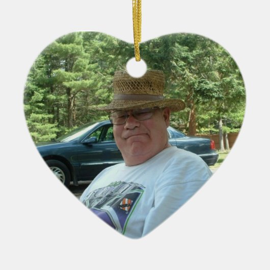 私のハートの半分は天国記念碑に住んでいる セラミックオーナメント (正面)