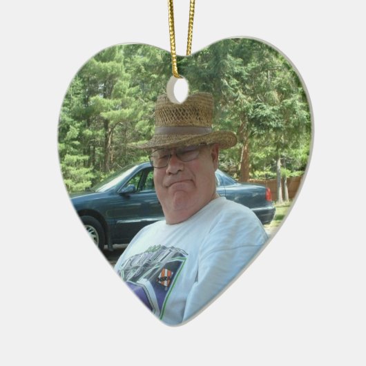 私のハートの半分は天国記念碑に住んでいる セラミックオーナメント (左)