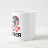 私のハートの娘のパーソナライズされた写真 ジャンボコーヒーマグカップ (正面)