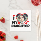 私のハートの娘のパーソナライズされた写真 スタンダードカクテルナプキン (インサイチュ)