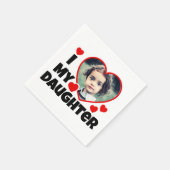 私のハートの娘のパーソナライズされた写真 スタンダードカクテルナプキン (角)