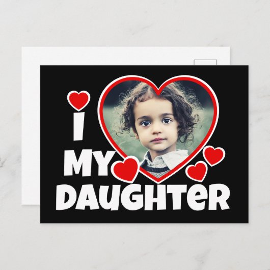 私のハートの娘のパーソナライズされた写真 ポストカード (正面/裏面)