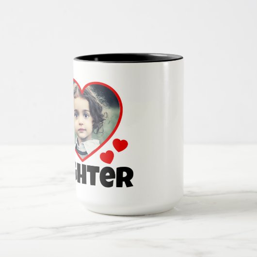 私のハートの娘のパーソナライズされた写真 マグカップ (中央)