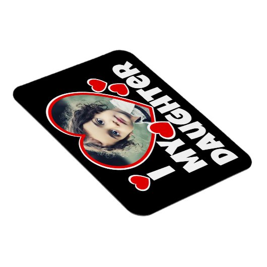 私のハートの娘のパーソナライズされた写真 マグネット (右側)