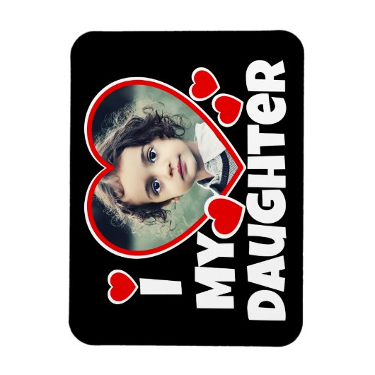 私のハートの娘のパーソナライズされた写真 マグネット (縦)