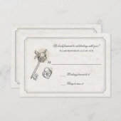 私のハートの応答カードに調整して下さい 出欠カード (正面/裏面)