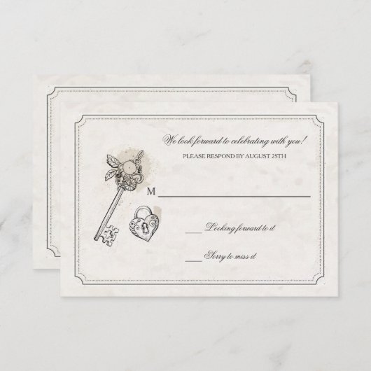 私のハートの応答カードに調整して下さい 出欠カード (正面/裏面)