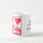 「私のハートの王」赤遊のカード コーヒーマグカップ (中央)