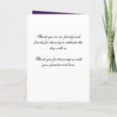 私のハートの紫色への結婚式プログラムの鍵 プログラム (裏面)