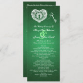 私のハートの緑への結婚式プログラムの鍵 プログラム (正面/裏面)