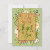 私のハートの花柄のサンキューカードの底 サンキューカード (正面)