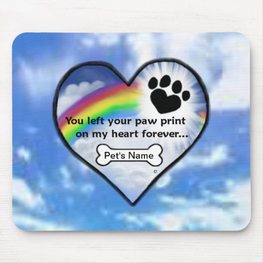 私のハートの足のプリント マウスパッド (正面)
