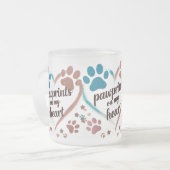 私のハートの足跡 – カラフル Frosted Pet Mug フロストグラスマグカップ (正面左)
