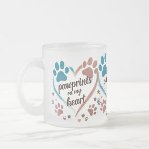 私のハートの足跡 – カラフル Frosted Pet Mug フロストグラスマグカップ