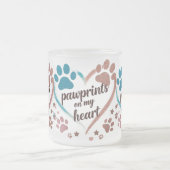 私のハートの足跡 – カラフル Frosted Pet Mug フロストグラスマグカップ (中央)