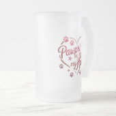 私のハートの足跡 – バラピンクフロステッドマグカップ16oz フロストグラスビールジョッキ (正面右)
