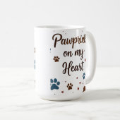 私のハートの足跡 – ペットクラシック恋人マグカップ15oz コーヒーマグカップ (正面右)