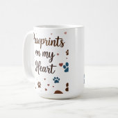 私のハートの足跡 – ペットクラシック恋人マグカップ15oz コーヒーマグカップ (正面左)
