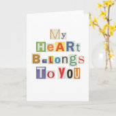 私のハートはあなたに挨拶状属します カード (黄色い花)