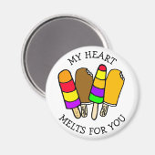 私のハートはあなたのために溶けるアイスクリームパン磁石 マグネット (正面/裏面)