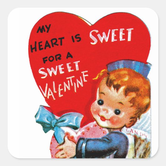 私のハートはあなたのようなバレンタインに甘い スクエアシール (正面)