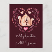 私のハートはあなたの可愛いキツネバレンタインデー シーズンポストカード (正面)