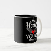 私のハートはあなたの愛引用文バレンタインデー ツートーンマグカップ (正面右)