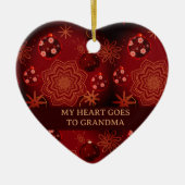 私のハートはおばあちゃんに行く セラミックオーナメント (正面)