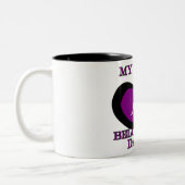 私のハートはお父さんのコーヒー・マグに属します ツートーンマグカップ (左)