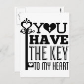 私のハートはがきに鍵がある ポストカード (正面/裏面)