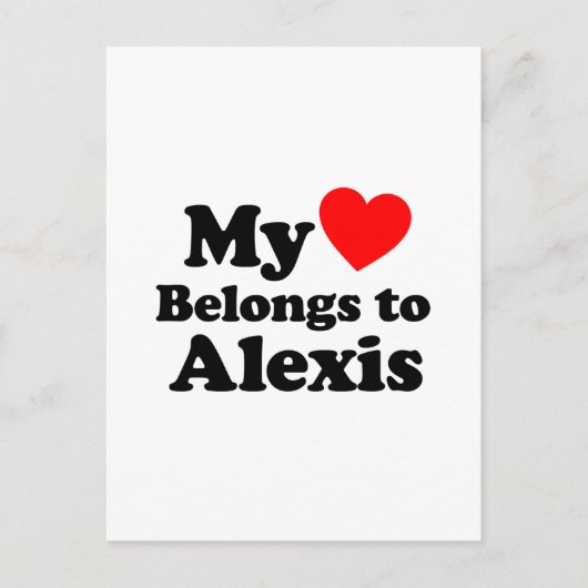 私のハートはアレクシスのものだ ポストカード (正面)