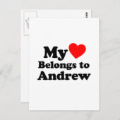 私のハートはアンドリューに属します ポストカード (正面/裏面)