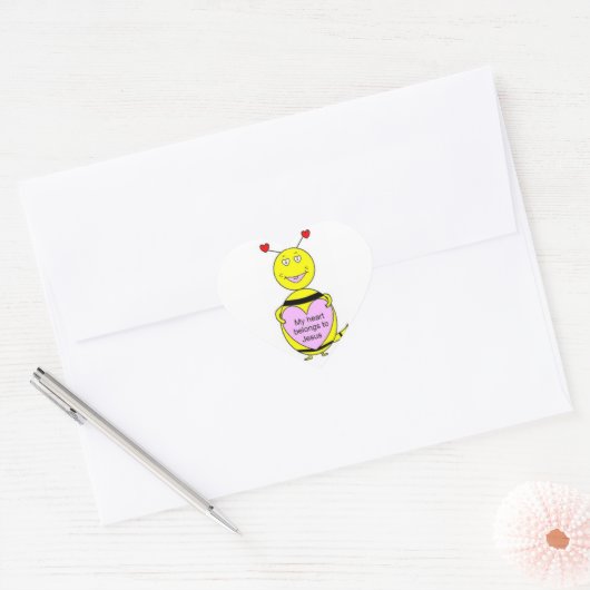 私のハートはイエスのステッカーに属している ハートシール (封筒)