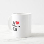 私のハートはエリだ コーヒーマグカップ (正面左)