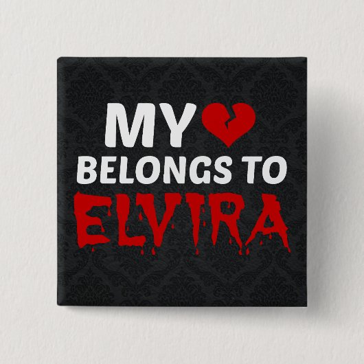 私のハートはエルビラのものだ 缶バッジ (正面)