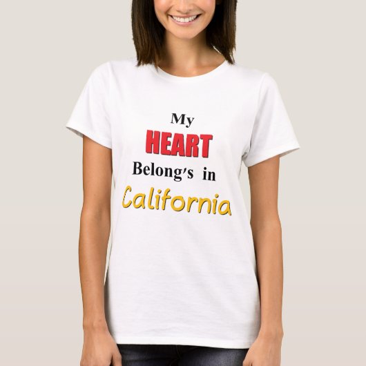 私のハートはカリフォルニアだ Tシャツ (正面)