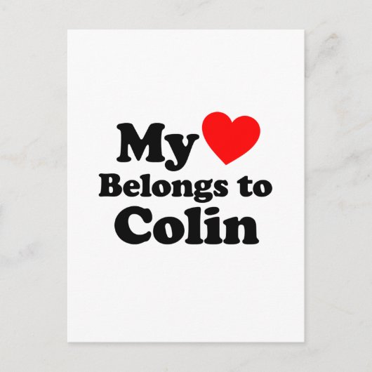 私のハートはコリンのものだ ポストカード (正面)