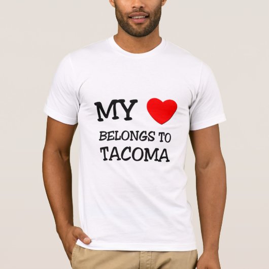 私のハートはタコマ市に属します Tシャツ (正面)