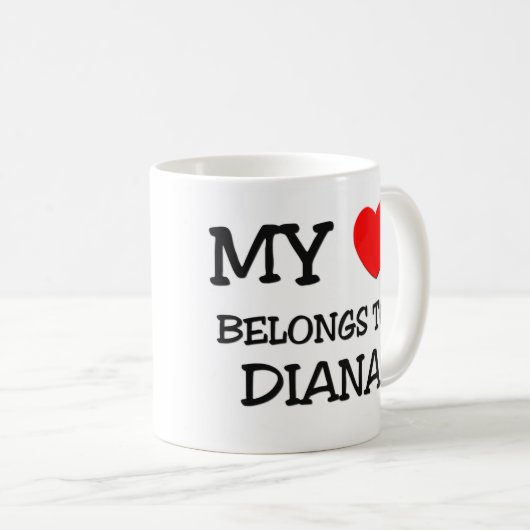 私のハートはダイアナに属します コーヒーマグカップ (正面右)