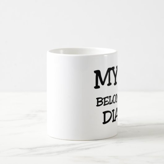 私のハートはダイアナに属します コーヒーマグカップ (中央)