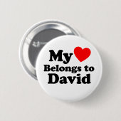 私のハートはデイビッドのものだ 缶バッジ (正面&裏面)