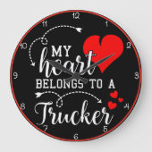 私のハートはトラック運転手だ ラージ壁時計 (正面)