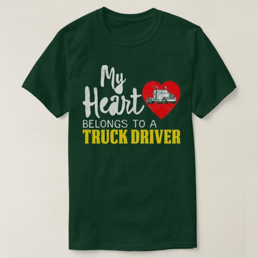 私のハートはトラック運転手だ Tシャツ (デザイン正面)