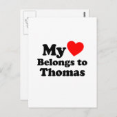 私のハートはトーマスのものだ ポストカード (正面/裏面)