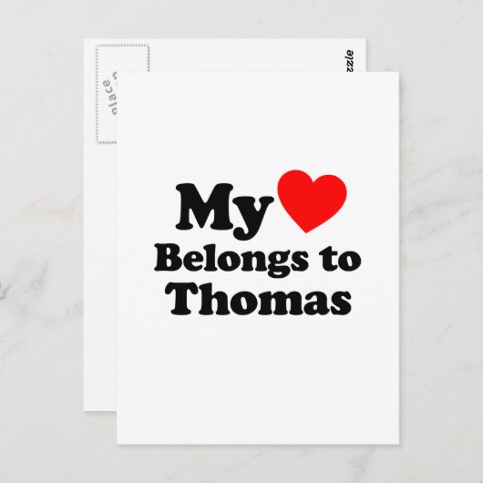 私のハートはトーマスのものだ ポストカード (正面/裏面)