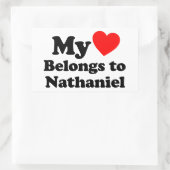 私のハートはナサニエルのものだ 長方形シール (バッグ)